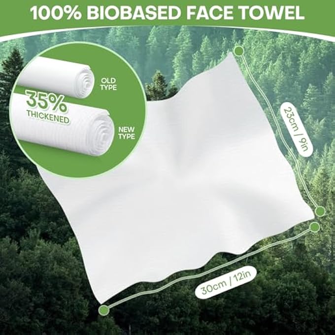 fancyou COMPRESSED DISPOSABLE FACE TOWEL LARGE,SOFT FACIAL CLEANSING CLOTHS TOWELETTES,THICKEN WASHCLOTH COMPACT PORTABLE WASH COTTON WIPES TABLETS FOR BEAUTY SALON,PERSONAL CARE,TRAVEL(20PCS GREEN) - Image 2